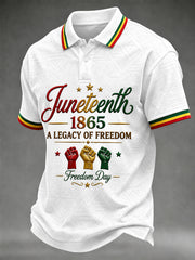 Men's Juneteenth A Legacy Of Freedom Print Casual Polo