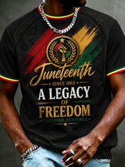 Men's Juneteenth A Legacy Of Freedom Print Casual Tee