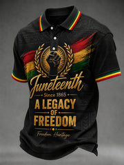 Men's Juneteenth A Legacy Of Freedom Print Casual Polo