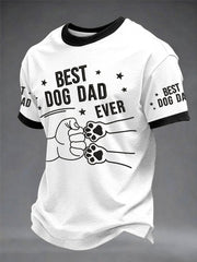 Men's “Best Dog Dad Ever”Father's Day Fun Print Casual T-shirt