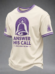 Men's Funny Christian God Print Casual Tee