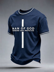 Men's Man Of God Husband Dad Protector T-Shirt