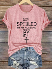 Women's Christian Cross Print Casual Tee
