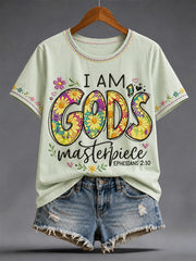 Women's Christian Jesus Print Casual Tee
