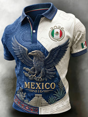 Men's Mexican Soccer Match Art Print Short-Sleeve Polo Shirt