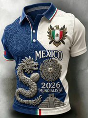 Men's Mexican Soccer Match Art Print Short-Sleeve Polo Shirt