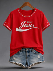 Women's Funny Christian Jesus Print Casual Tee