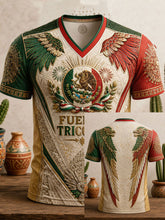 Men's Mexico Pride Art Printed V-neck T-shirt