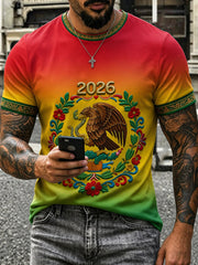 Men's Mexican Football Match Art Print T-shirt