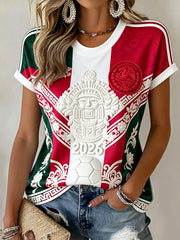 Women's Mexican Football Match Art Print T-shirt