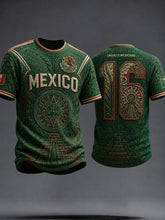 Men's Mexico Football Lover Art Printed T-shirt