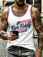 Men’s Independence Day Patriotic Embroidered Casual Vest
