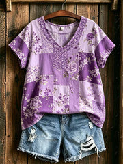Women's Purple Alzheimer's Awareness Print T-Shirt