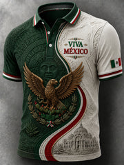 Men’s Mexican Independence Day Printed Casual Short-Sleeve Polo Shirt