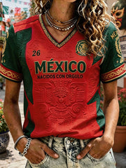 Women's Mexico Independence Day Art Printed T-shirt