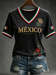 Women’s Mexico Independence Day Print Casual Short-Sleeve T-Shirt