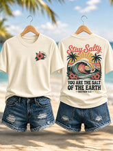 Women's Stay Salty You Are The Salt Of The Earth Print Casual Tee
