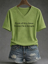 Women's 'Jesus Thinks I'm A Delight' Printed Casual T-Shirt