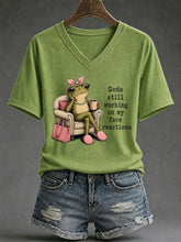 Women's Frog Christ Print Casual T-Shirt