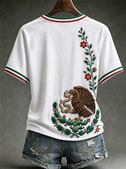 Women's Mexico Lover Art V-neck Short Sleeve T-shirt