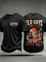Men's Old Guys Surf Club Printed Vintage Fashion Loose Short Sleeve T-Shirt