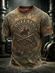 Men’s Buffalo Soldier Print Casual Short-Sleeve T-Shirt