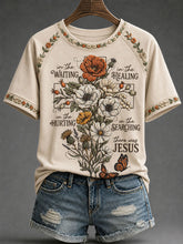 Women's 'In The Waiting There Was Jesus' Printed Casual T-Shirt