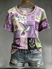 Women's Fashion Alzheimer's Support Pattern Print T-Shirt