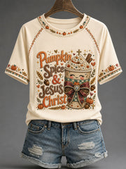 Women's Christian Fall Printed Casual T-Shirt