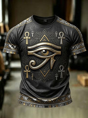 Men’s Egyptian Ancient Art and Culture Printed Casual Short-Sleeve T-Shirt