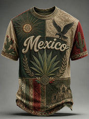 Men’s Art Print Independence Day Mexican-Style Casual T-Shirt