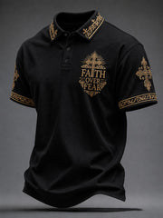 Men's Faith Over Fear Printed Casual Top