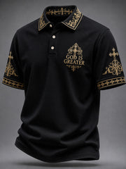 Men's 'God Is Greater' Print Casual Top