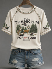 Women’s 'Let Us Thank Him' Printed Casual T-Shirt