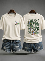 Women's Some Glad Morning When This Life Is End I'll Fly Away Printed Casual T-Shirt
