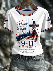 Women’s Patriotic Day Print Casual Short-Sleeve T-Shirt