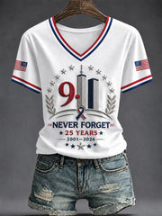 Women’s Patriotic Day Print Casual Short-Sleeve T-Shirt