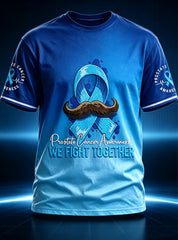 Men's Prostate Cancer Printed Vintage Fashion Loose Short Sleeve T-Shirt
