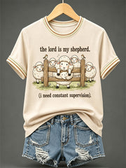 Women's The Lord Is My Shepherd Print Casual Tee