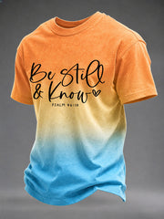 Men's 'Be Still And Know' Printed Casual T-Shirt