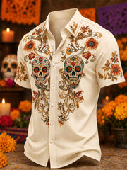 Día de México de los hombres de la camiseta ocasional muerta de la impresión del arte