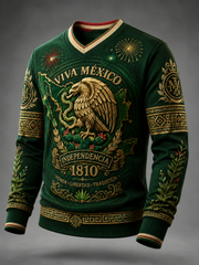 Camiseta de manga larga para el Día de la Independencia de México, para hombre