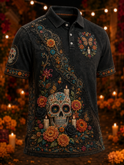 Camiseta de manga corta para hombres con diseño del Día de los Muertos