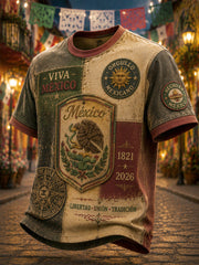 Camiseta informal estampada de día de la independencia para hombre