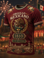Camiseta de manga corta para el Día de la Independencia de México, para hombre