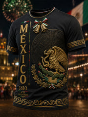 Camiseta de manga corta para el Día de la Independencia de México, para hombre