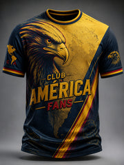 Camiseta casual estampada del equipo de América de fútbol masculino
