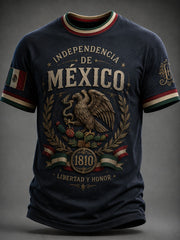 Camiseta casual estampada del Día de la Independencia de México para hombre
