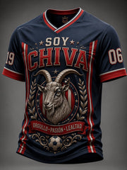 Camiseta casual estampada con el equipo de cabras del Guadalajara de fútbol masculino