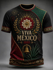 Camiseta casual estampada del Día de la Independencia de México para hombre